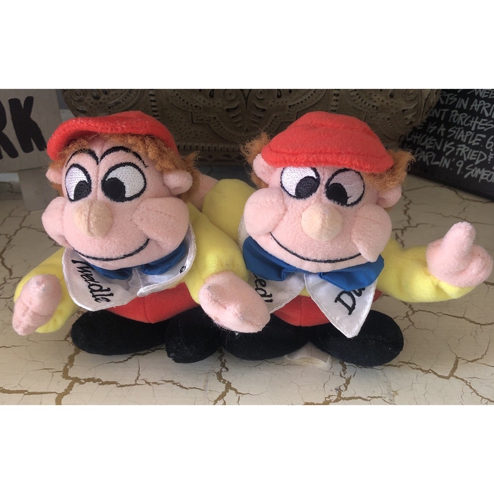 Vintage Tweedle Dee & Dum (Alice in Wonderland)- Bean Bag Plush 8"